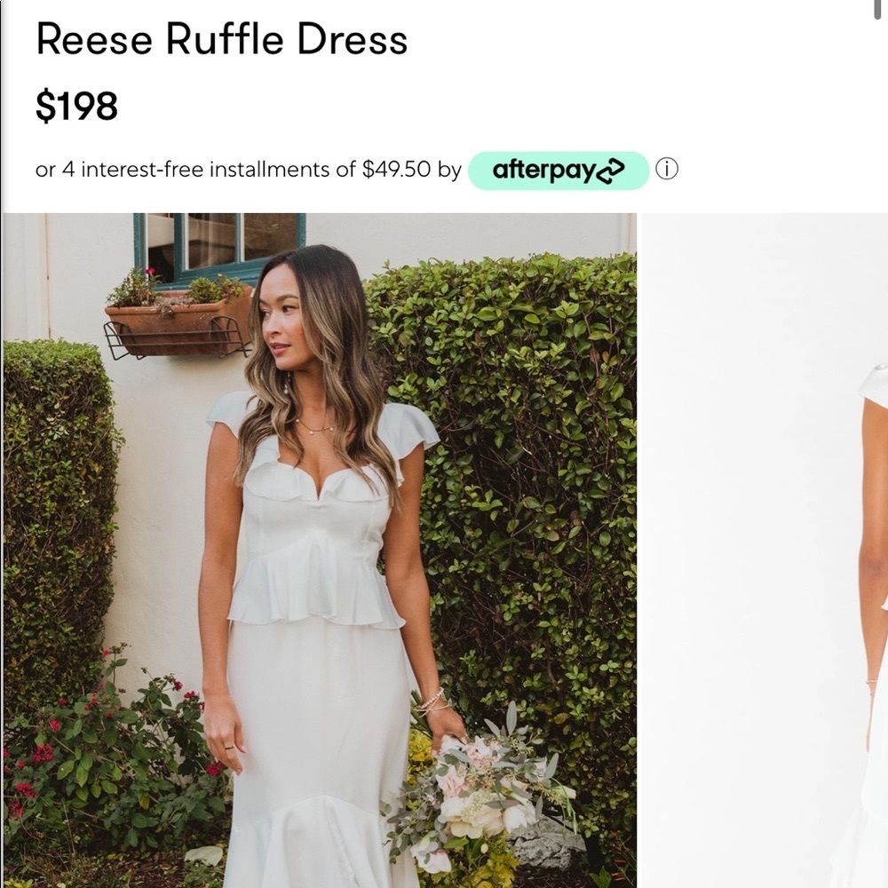 White show me your mumu Reese ruffle dress